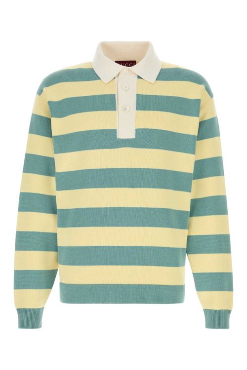 Striped Cotton Polo Shirt — Multicolor