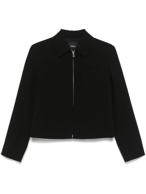 Crepe-texture jacket - Black