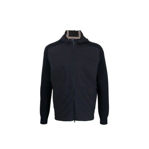 Cotton Hooded Jacket — Navy