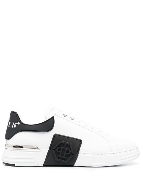 Logo-embossed low-top sneaker - White