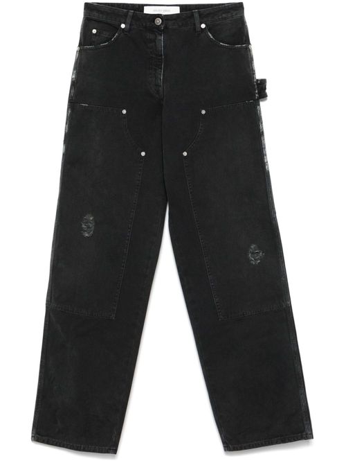 Distressed Denim Jeans — Black