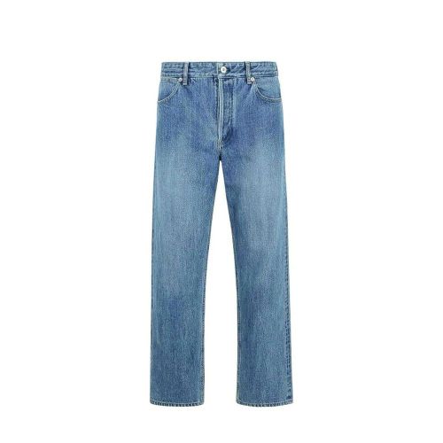 Straight-Leg Cotton Jeans — Blue
