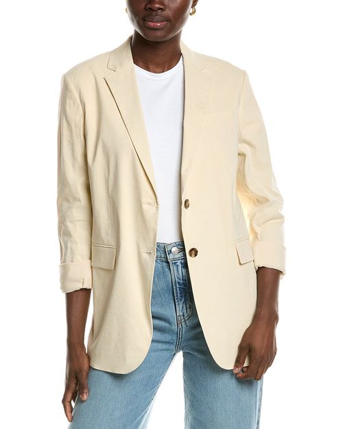 Theory Rolled Sleeve BF Linen-Blend Jacket