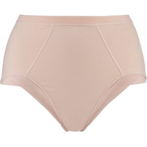 Marrow-High Waisted Silk & Organic Cotton Full Brief in Pink Champagne