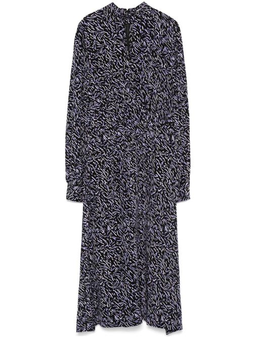 Zebra-print midi dress - Black