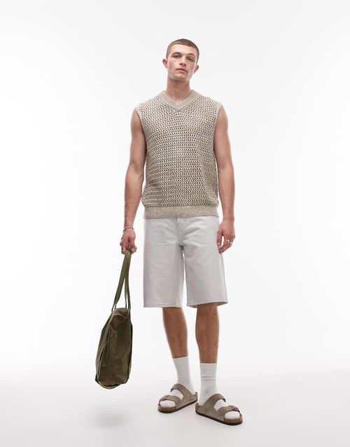 Jort denim short in white