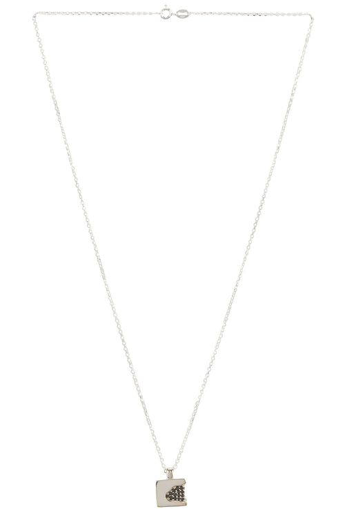 Ellie Mercer Black Diamond Once Piece Pendant in Black Diamond - Metallic Silver.  a