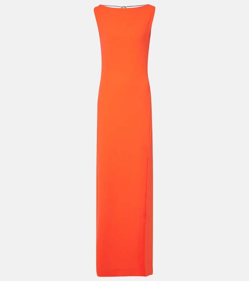 Chain-detail cady gown