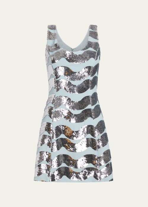 Cecilia Sequined Wave Mini Dress