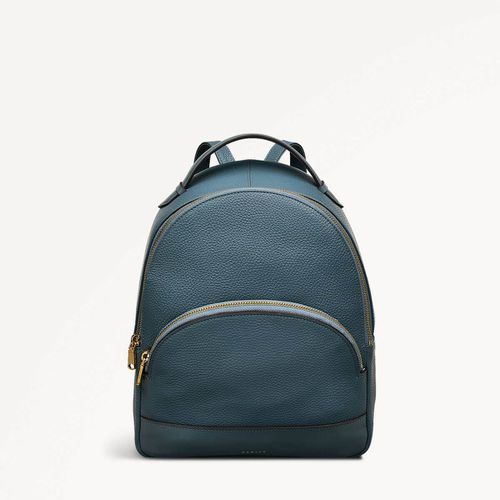 Womens Leather Dallington Medium Zip Around Backpack - Blue Medium
