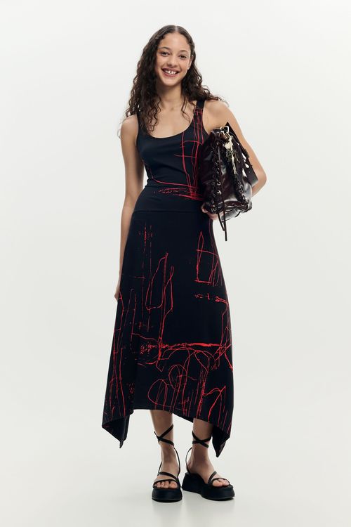 Asymmetric sleeveless dre