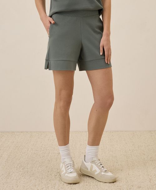 Women's Castor Green Airplane Pull On Short