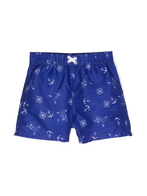 Nautical-printed swim shorts - Blue