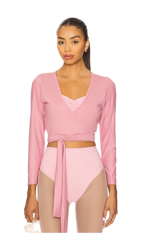 Port de Bras Sage Wrap Top in Pink. XL. Also in L, M