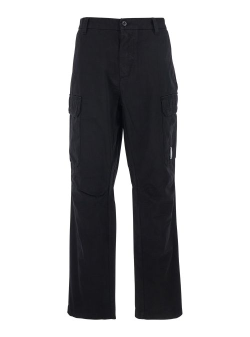 Cotton Cargo Pants — Black