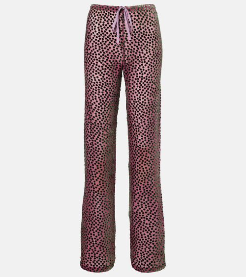 Polka-dot straight pants