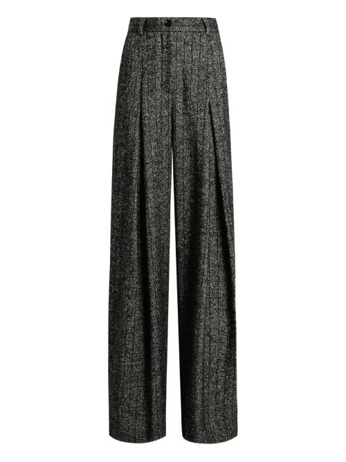 Pleated Tweed Trousers