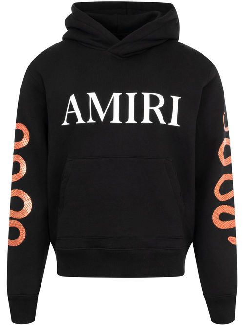 Snake-print hoodie - Black