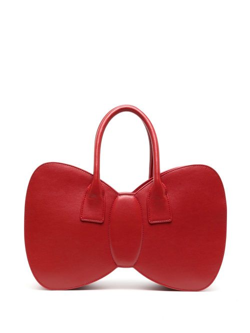 Bow-shape leather bag - Red