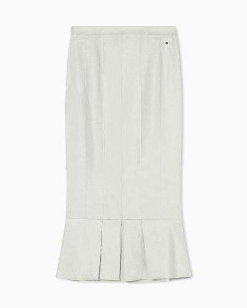 Linen Twill Midi Skirt