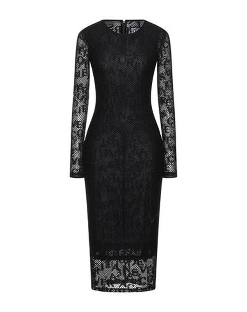 Woman Midi dress Black Size 10 Cotton, Polyamide, Elastane