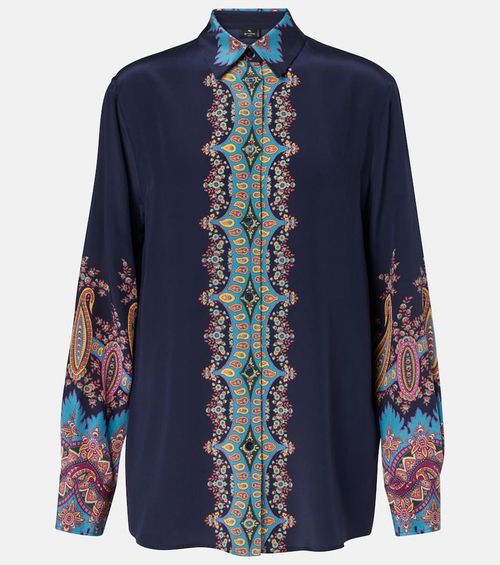 Printed silk crêpe de chine shirt