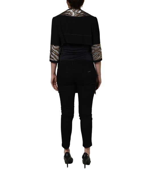 Brocade and Lamé Coat — Black