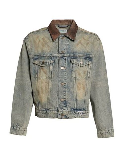 Man Denim outerwear Blue Size M Cotton, Hemp, Calfskin