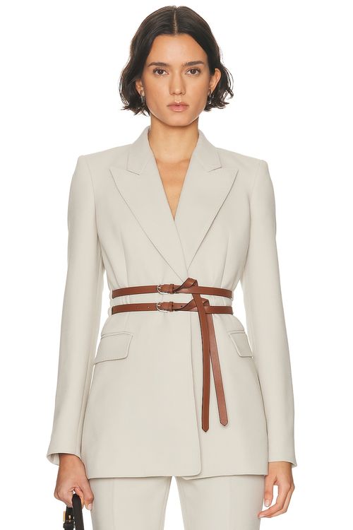 Gabriela Hearst Daniel Blazer in Stoneware Clay - Beige. 42 also