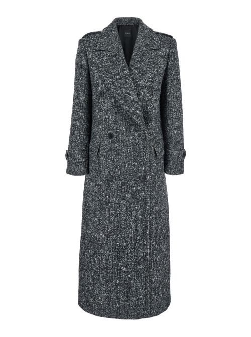 Double-Breasted Wool-Blend Coat — Gray
