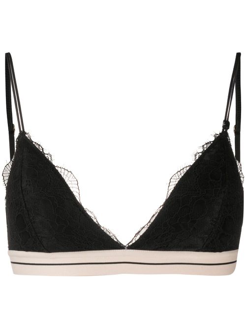 Scalloped lace bra - Black