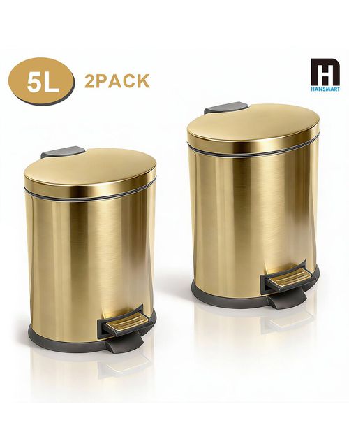 Stainless Steel Oval Trash Cans (2 Pack)