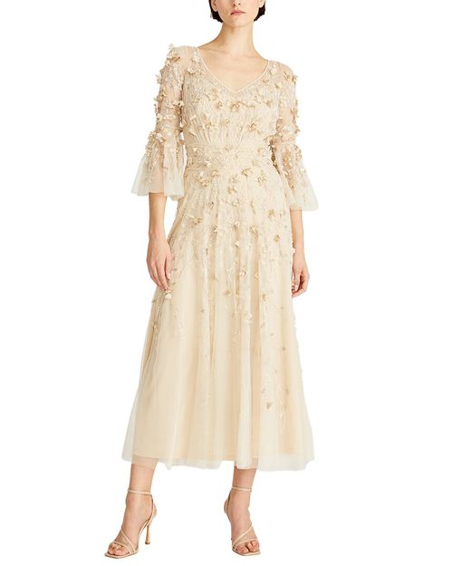 Theia Zolene Embellished Midi Dress