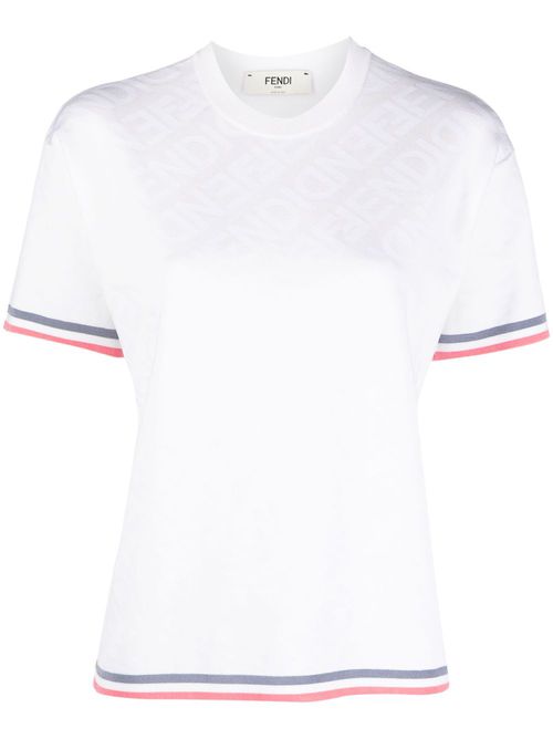Motif-print round-neck T-shirt - White