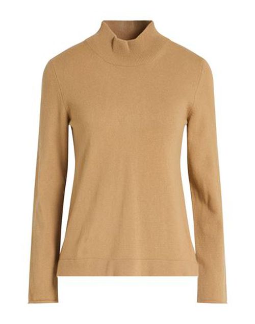 Woman Turtleneck Sand Size 4 Virgin Wool, Viscose, Cashmere