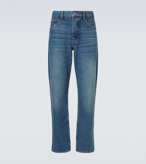 Mid-rise straight jeans
