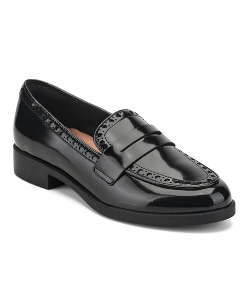 Women's Ori Block Heel Penny Loafers - Black