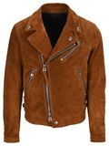 Double-breasted biker jacket - Brown