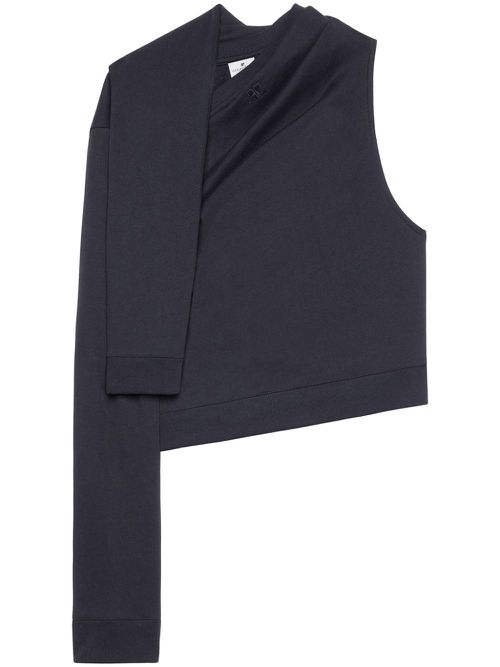 Asymmetric off-shoulder sweatshirt - Black