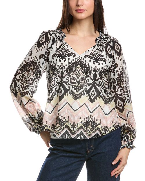 Hale Bob Lilah Silk-Bled Blouse