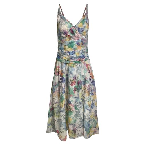 Boss Orange Floral Print Dress in Multicolor Cotton
