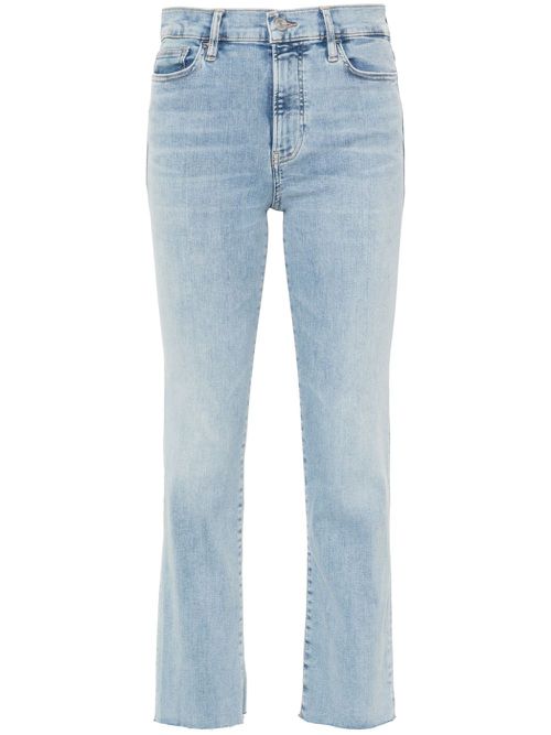 High-rise straight-leg jeans - Blue