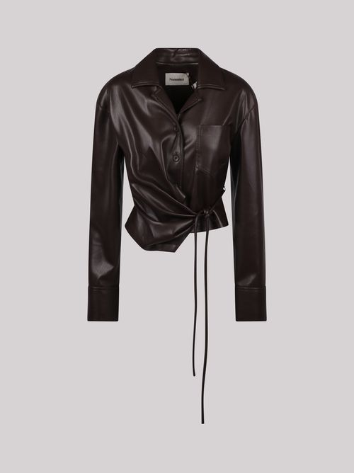 Merano Faux-Leather Asymmetric Shirt