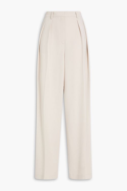 Pleated crepe wide-leg pants - Gray - US 12
