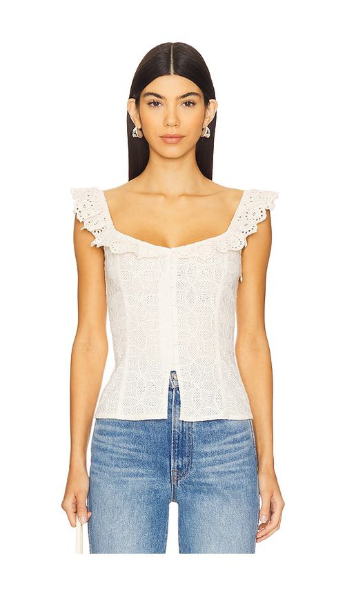 Line & Dot Aurelia Top in White. -  XL also in L, M