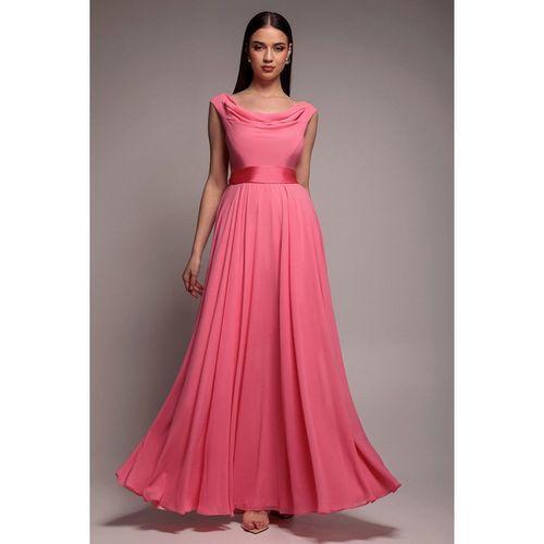 Goddiva Cowl Neck A-Line Chiffon Maxi Dress - Cora