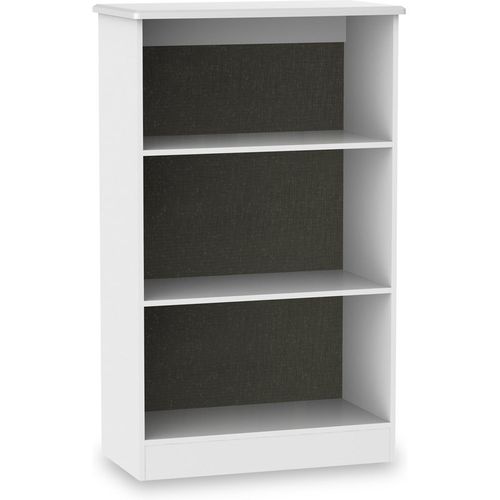 Beckett Contemporary 3 Shelf Bookcase | Cream White Black | Roseland