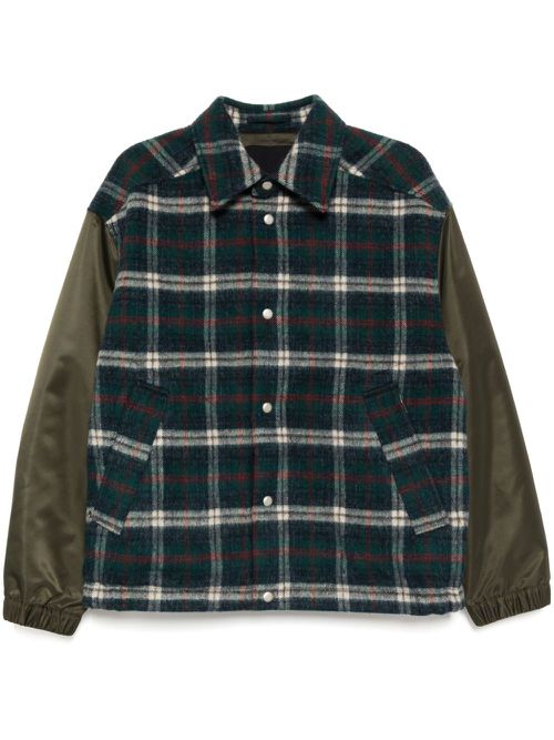 Splicing loose cotton-padded coat - Green