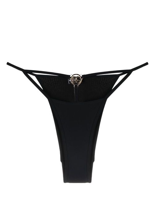 Logo-plaque bikini bottoms - Black