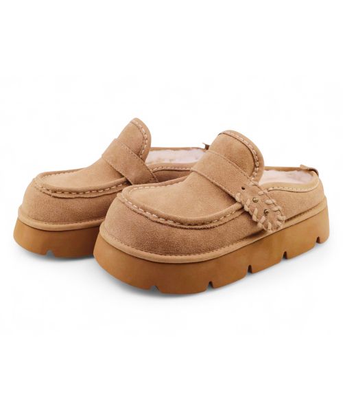 Songe Songe x Native Tassel Natural Wool Clog Chestnut